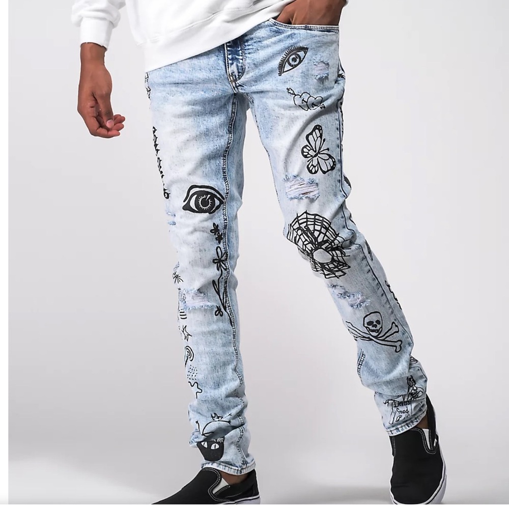 Ninth Hall Rogue Printed Skinny Jeans